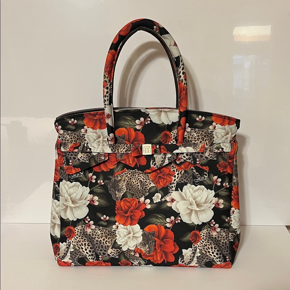 Save My Bag. Model Miss Lycra.  Leopard and Floral Print. NWOT. Bought in Italy